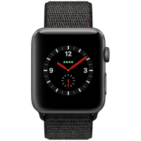 Apple Watch Series3 智能手表 GPS+蜂窝网络款 38毫米 深空灰色铝金属表壳 黑色回环式运动表带