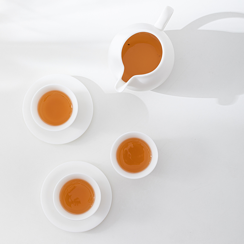 苏氏陶瓷(SUSHI CERAMICS)素烧羊脂玉功夫茶具套装三才盖碗带茶杯洗杯垫德化白瓷大套礼盒装