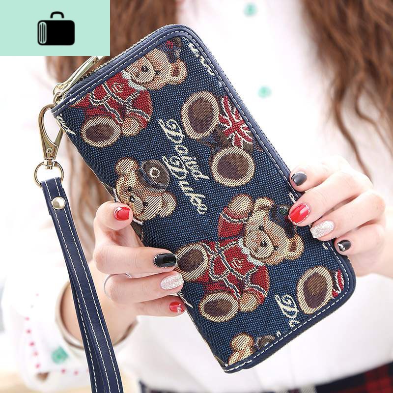 钱包女长款女士钱包2019新款女日韩版拉链多功能手拿包女NEW LAKE 摩纳哥蓝