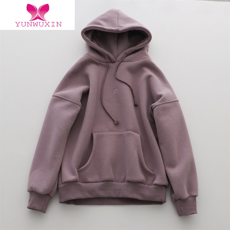 云无心超火cec卫衣女秋冬韩版潮加绒加厚连帽刺绣外套学生宽松上衣服