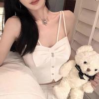 背心女外穿潮流设计感小众蝴蝶白色吊带辣妹上衣内搭2021春季新款 白色 M