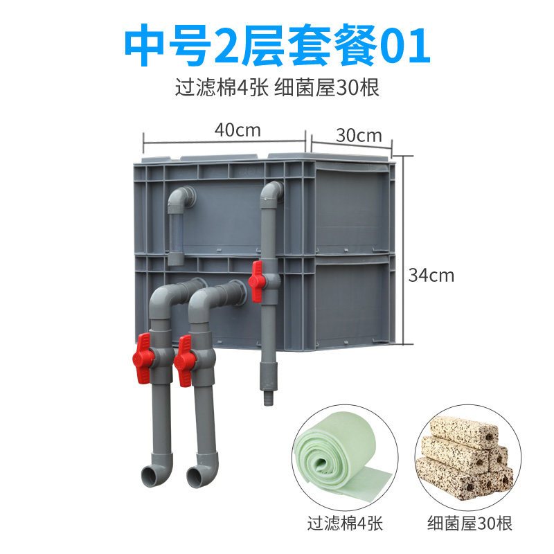 鱼缸过滤盒庭院鱼池水循环系统周转箱过滤箱上过滤自制滴流盒 diy