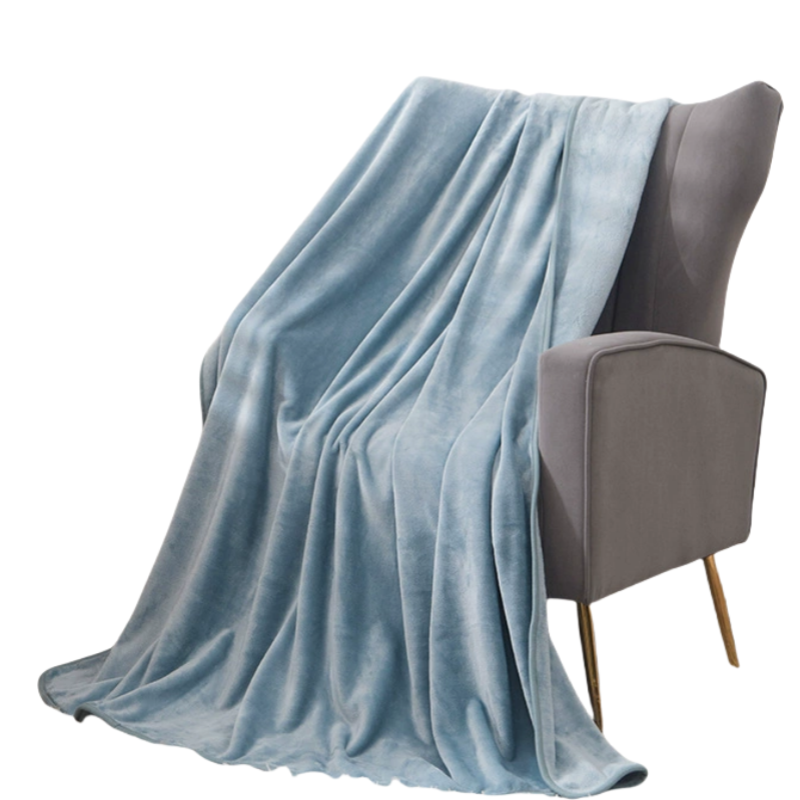 铭思沃毛毯200*230cm条蓝灰高清大图