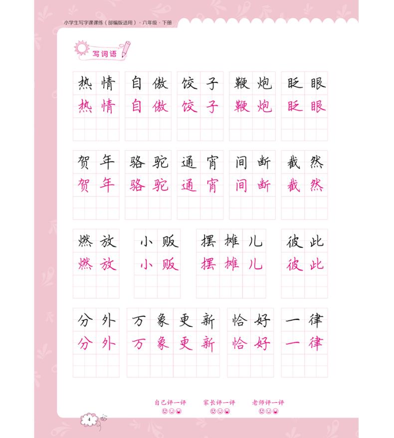 小学生写字课课练(部编版适用)·六年级·下册