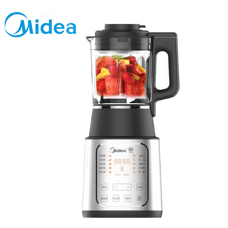 美的(Midea)破壁机智能大马力电机双重涡轮低音风道弧面1500W大火豆浆榨汁婴儿辅食破壁料理机MJ-BL1543A