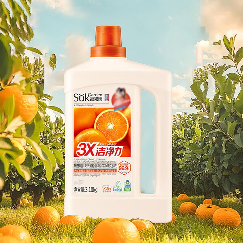 蔬果园洗衣液3.18kg阳光鲜橙倍净除菌净味SGY0919高清大图