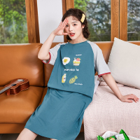 猫人睡裙女夏季薄款睡衣长款可爱卡通少女宽松夏天女款