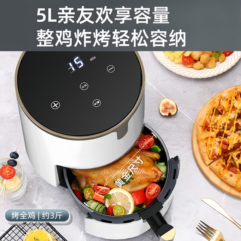 志高(CHIGO)空气炸锅不用翻面 家用全自动 5L大容量 蒸汽嫩炸 精准控温 不沾易清洗 SZY-ZG-6602D高清大图