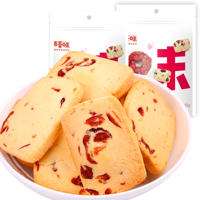 百草味 蔓越莓曲奇 100g*2袋