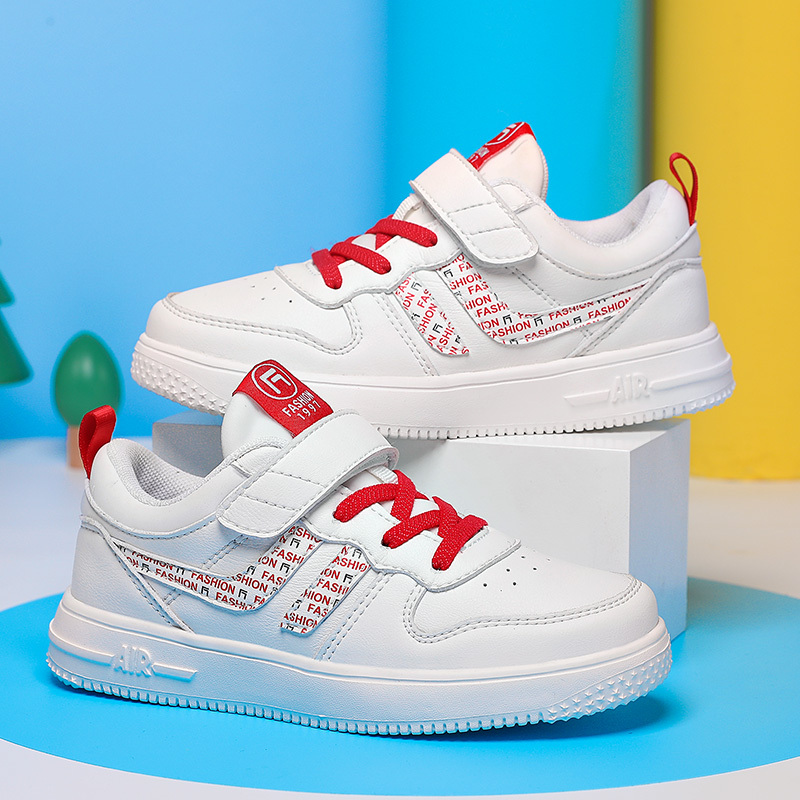 能酷童鞋白色运动鞋女童小白鞋春秋款儿童鞋子小学生男童休闲板鞋