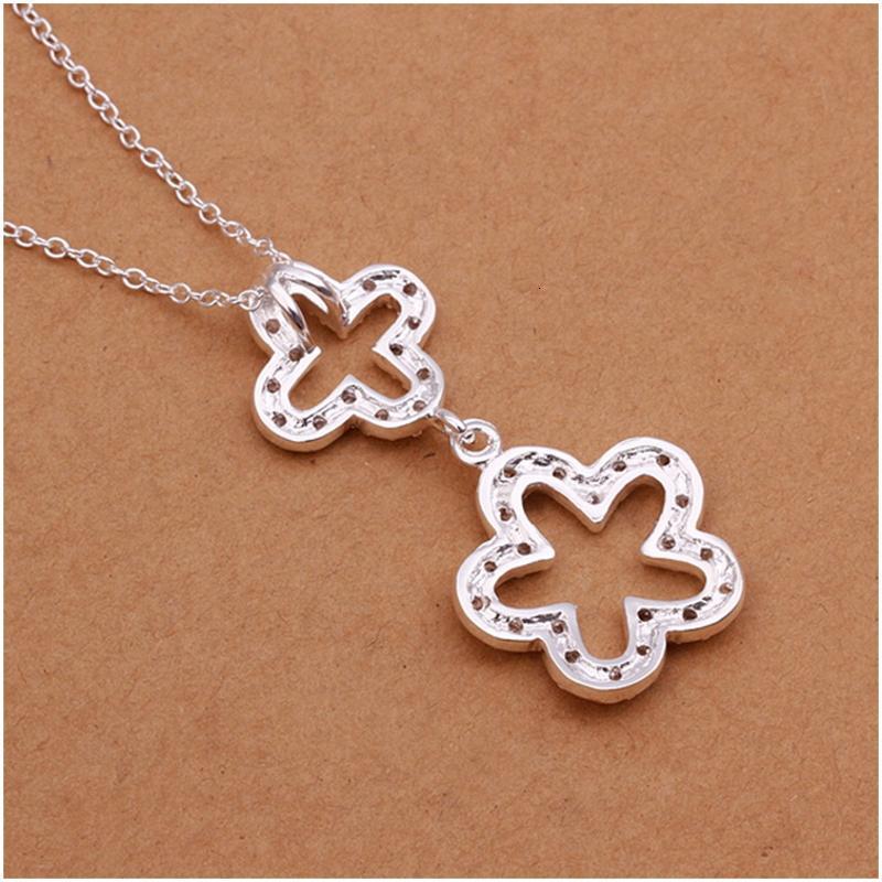 N347 Women Silver Necklace 镀925纯银女项链日韩版锁骨链潮人送女朋友七夕情人节礼物
