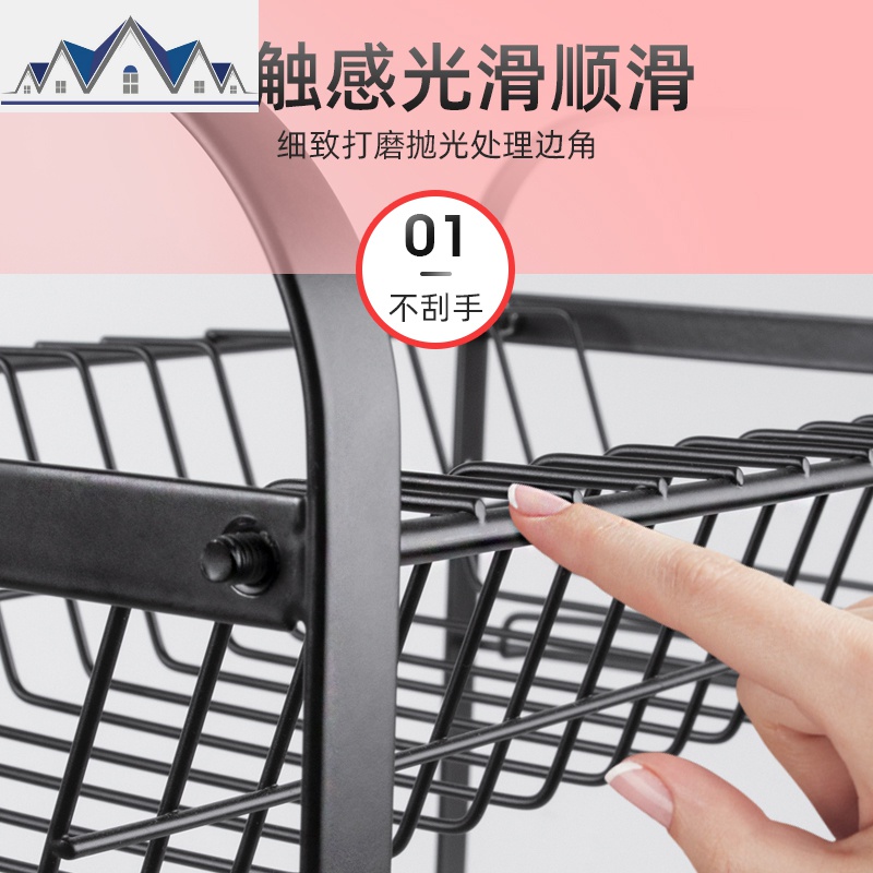 厨房放碗沥水架接水盘不锈钢晾盘子碗筷收纳盒双层碗碟收纳置物架 三维工匠高清大图