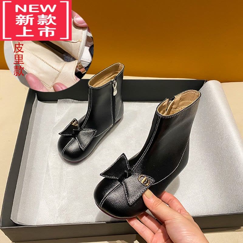 可莉允女童短靴2022秋冬新款儿童马丁靴小女孩单靴宝宝加绒女童靴子图片