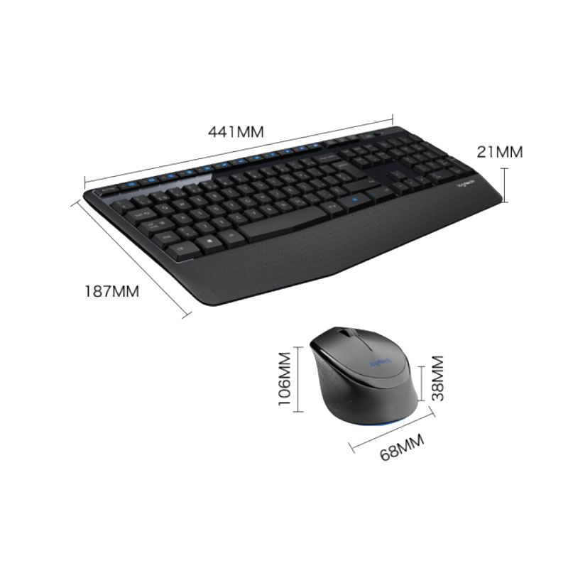 罗技(Logitech)MK345 键鼠套装 无线键鼠套装( 全尺寸 黑色 带无线接收器 )