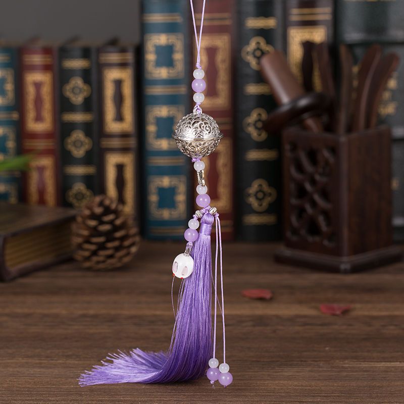 汉服旗袍压襟扣双色流苏铃铛腰坠中国风配饰古风腰挂衍生铃挂件  *