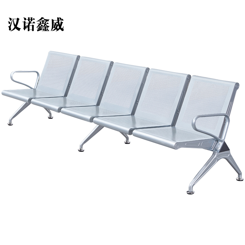 汉诺鑫威三人位加固排椅医院候诊椅输液椅休息联排公共座椅机场椅等候椅不锈钢加厚加固五人位(无皮垫)