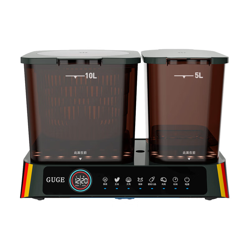 谷格(GUGE)果蔬清洗机多功能智能洗菜机家用全自动消毒食材洗水果蔬菜净化器 双桶双区独控 旋转清洗净化G088