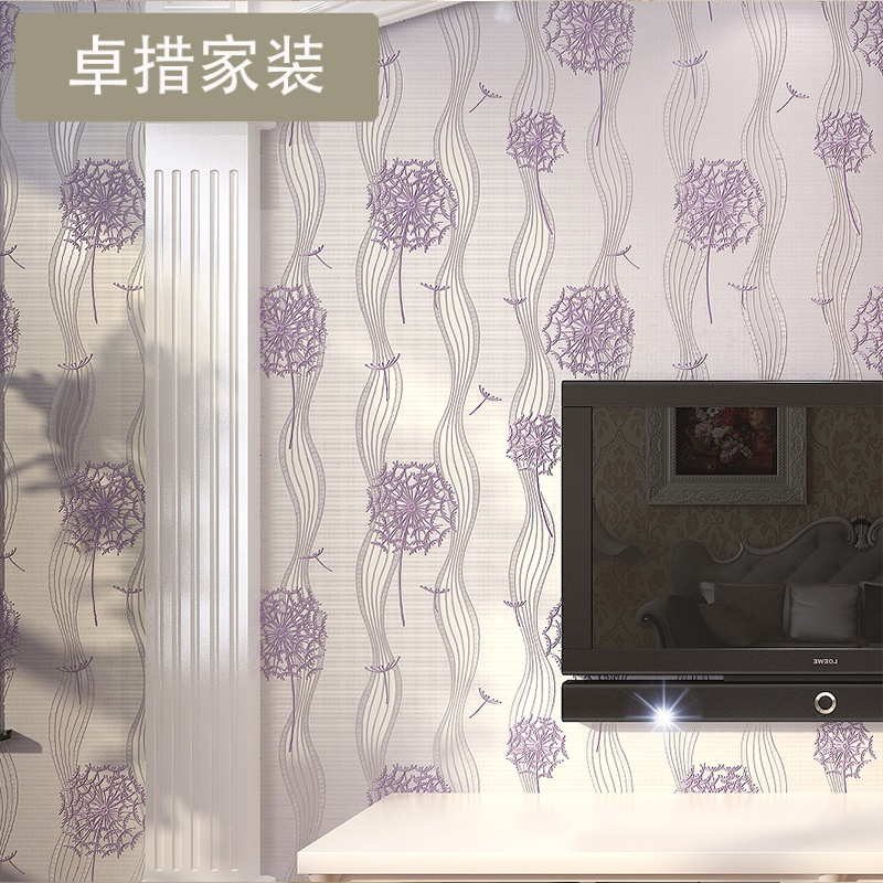 3D立体蒲公英田园无纺布墙纸 温馨卧室客厅电视背景墙壁纸壹德壹