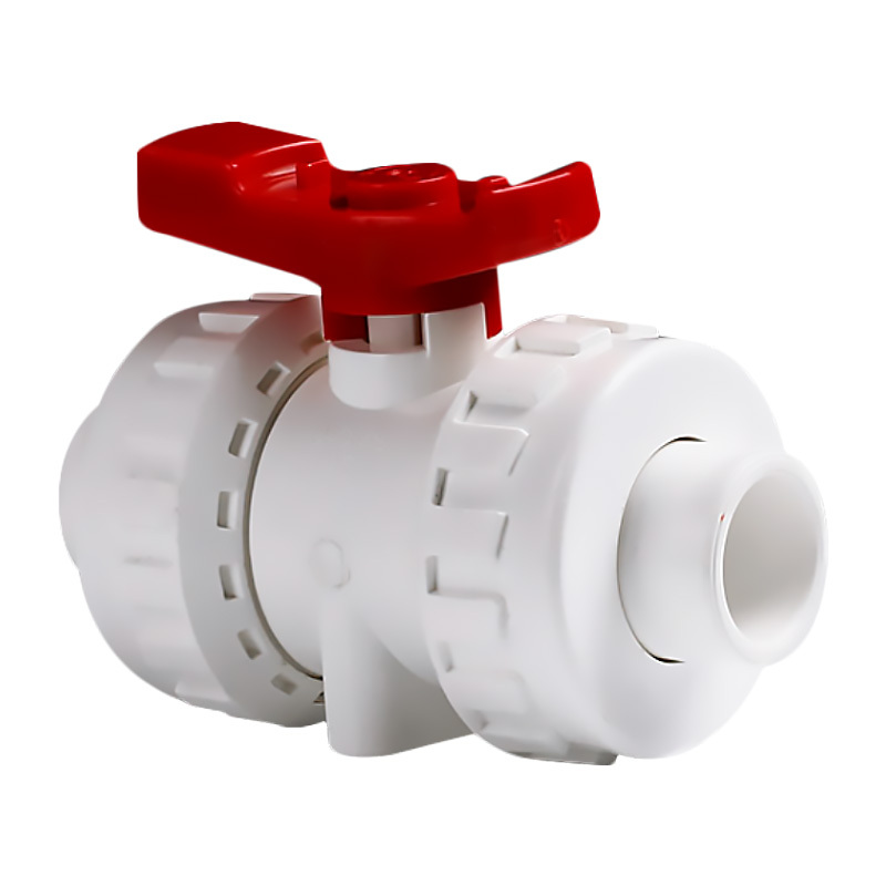 联塑 双活接式球阀(PVC-U给水配件 )白色 dn50高清大图
