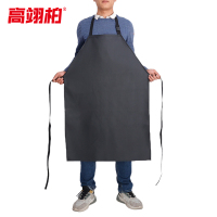 高翊柏 17030522 pu皮革围裙 小号黑色皮革调节扣围裙 耐酸碱无袖工作服 防水防油皮革围裙