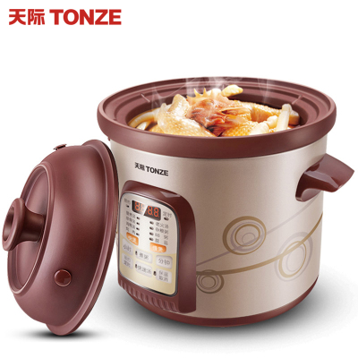 天际(TONZE)电炖锅DGD40-40SWD 4L 紫砂煲汤锅 陶瓷全自动煮粥电砂锅 家用大容量4-5-6人