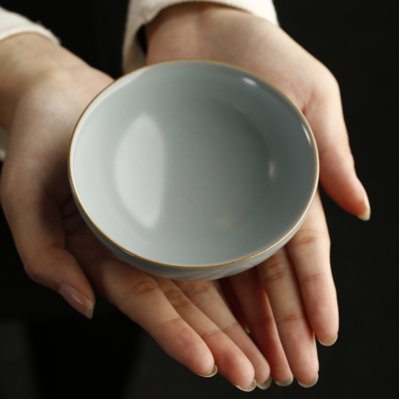 戴云品格 手工汝窑禅定杯陶瓷茶具单杯汝瓷品茗杯开片主人杯大号茶杯礼品 包容杯礼盒