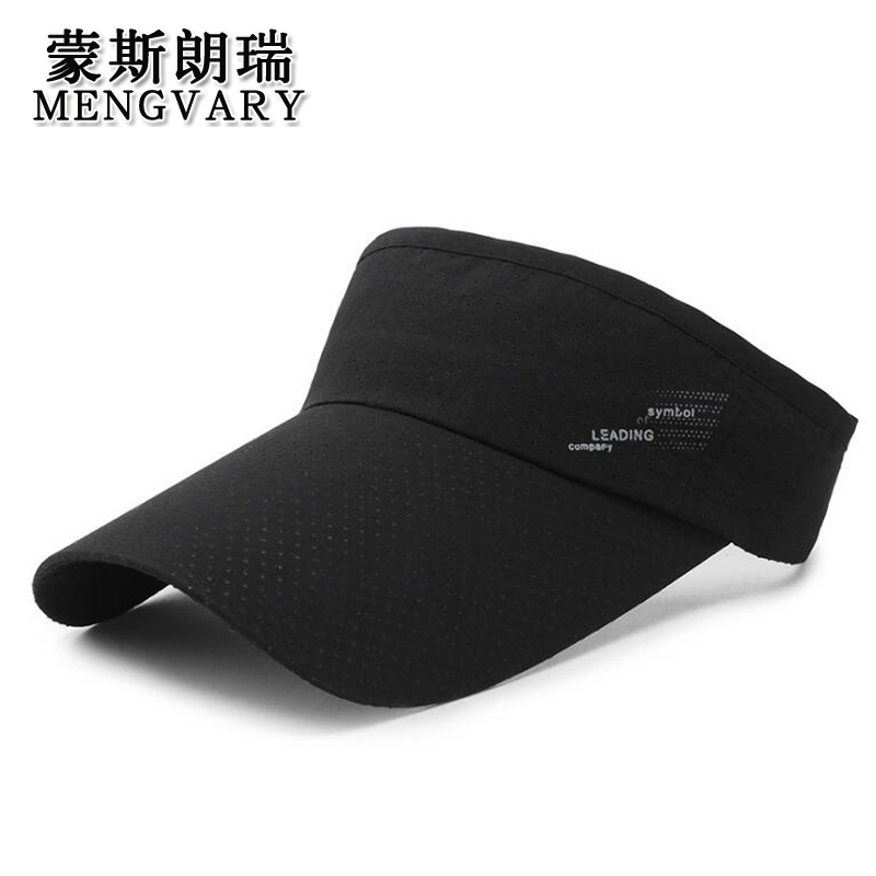蒙斯朗瑞帽子男夏季韩版空顶遮阳帽女防晒户外跑步运动棒球帽潮长檐百搭速干鸭舌太阳帽 黑色