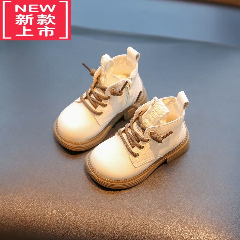 可莉允儿童靴子男童皮靴2022秋冬季加绒小童鞋子马丁靴软底洋气女童短靴图片