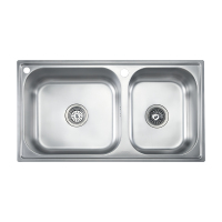 [摩恩品牌日 苏宁自营]MOEN/摩恩304不锈钢厨房水槽双槽套餐加厚洗碗水洗菜盆28118