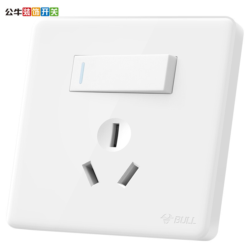 公牛 G28 一开三孔 开关插座面板 一开三孔16A G28E204A一开三孔16A