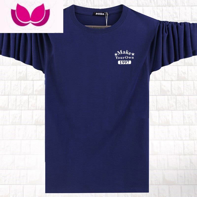 七斓男士长袖T恤秋衣大码男士卫衣圆领打底衫潮流宽松t恤图片