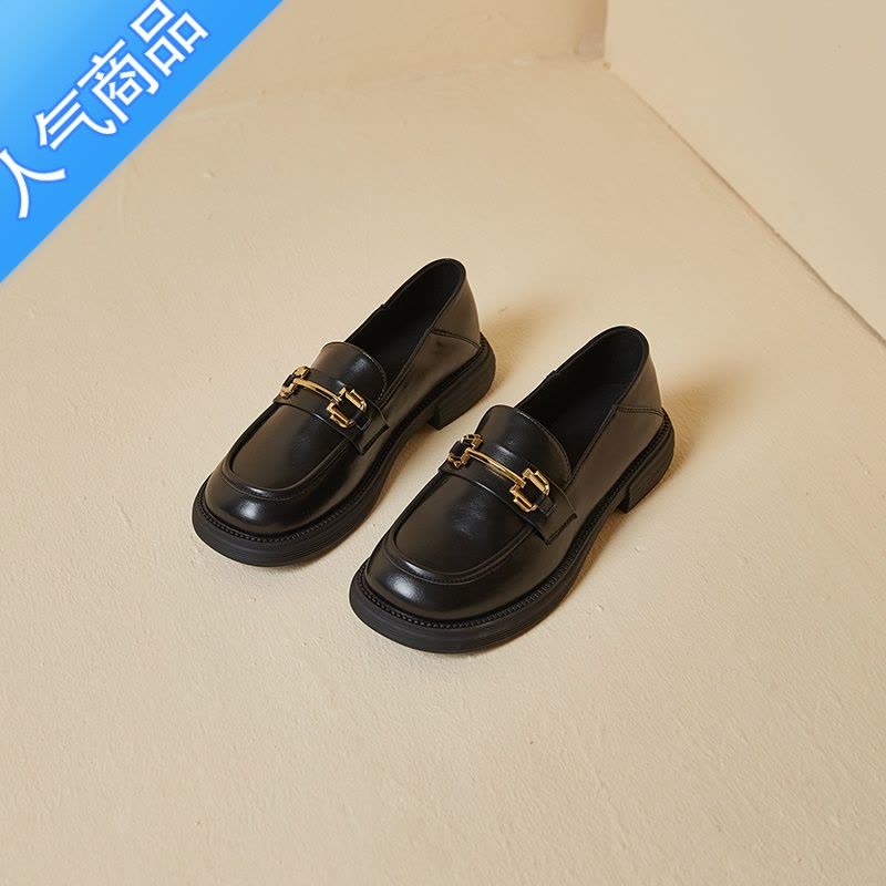 SUNTEK乐福鞋女2023年新款夏季女鞋英伦风小皮鞋百搭jk通勤平底单鞋图片