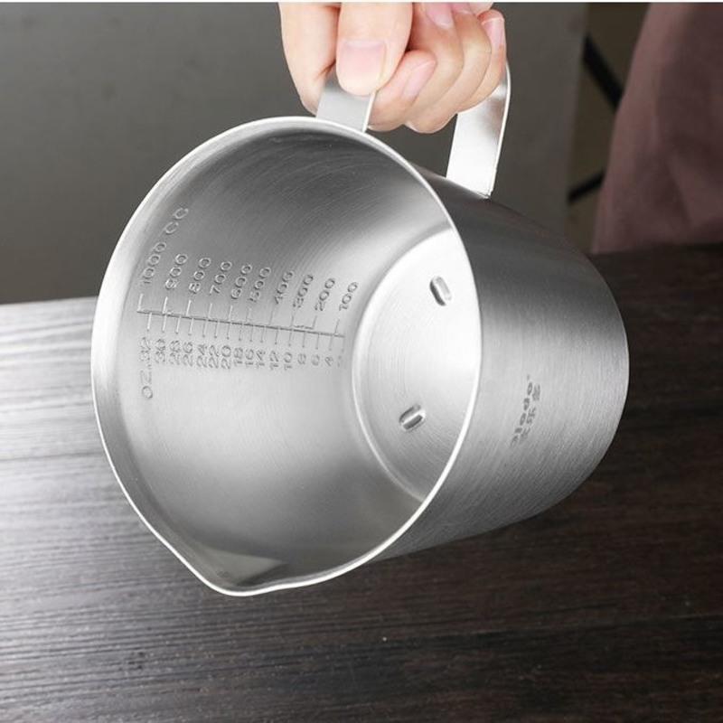 量杯500ml[全304不锈钢] 欧乐多量杯带刻度加厚304不锈钢家用量刻度杯大容量计量杯