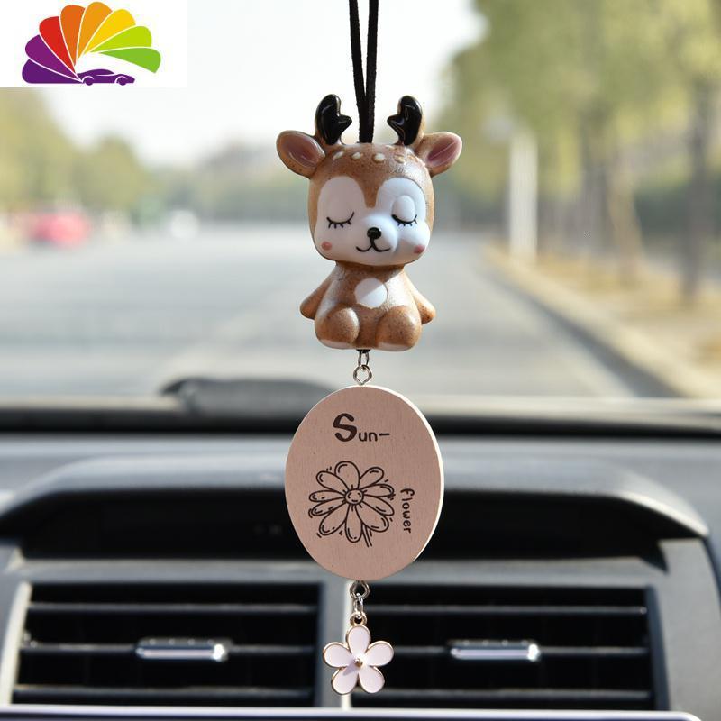 舒适主义一鹿平安汽车挂件车载后视镜挂饰吊坠车内可爱小鹿小清新饰品