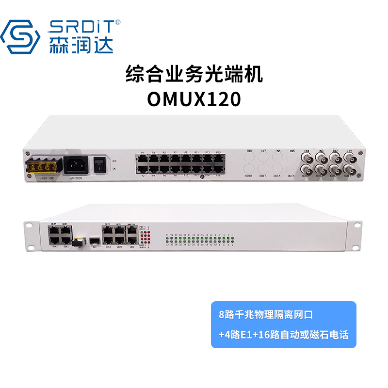 SRDIT(森润达) OMUX120光端机综合业务光端机电话光端机多业务光端机i8G4E16P/S80L