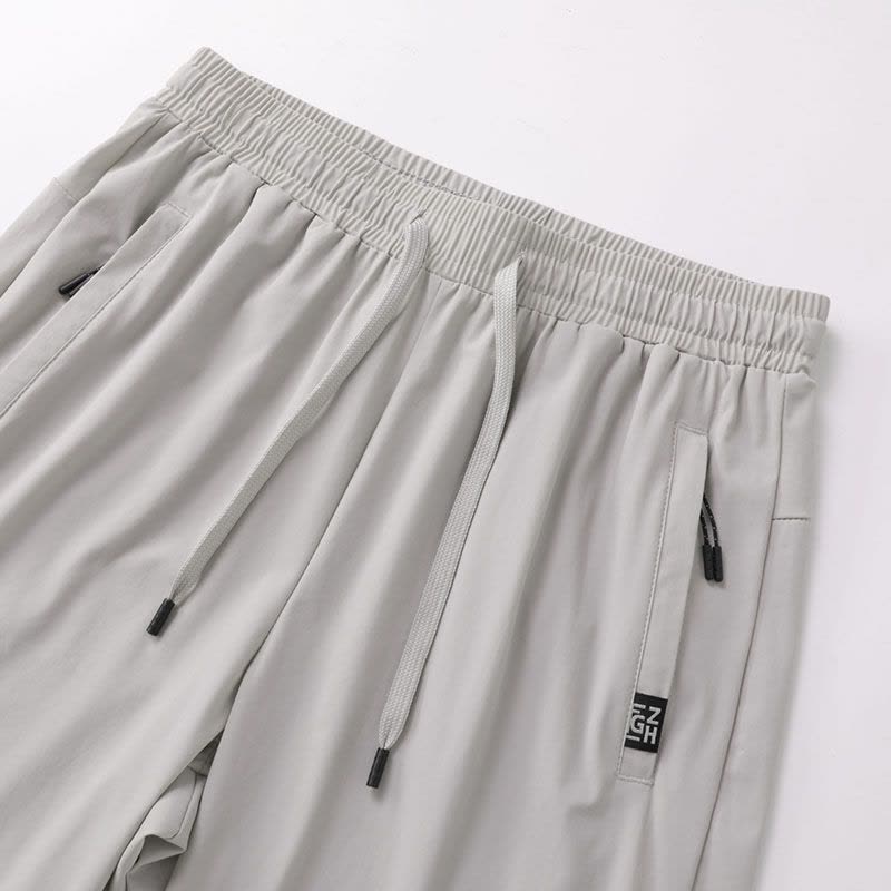 渔人船长夏季大码男士运动裤速干透气纯色运动休闲五分裤中裤弹力大裤衩图片