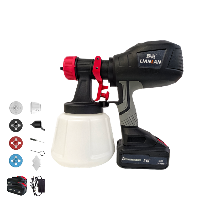 联岚锂电高雾化电动喷漆器LF-4.0AH两电一充(双壶)套高清大图