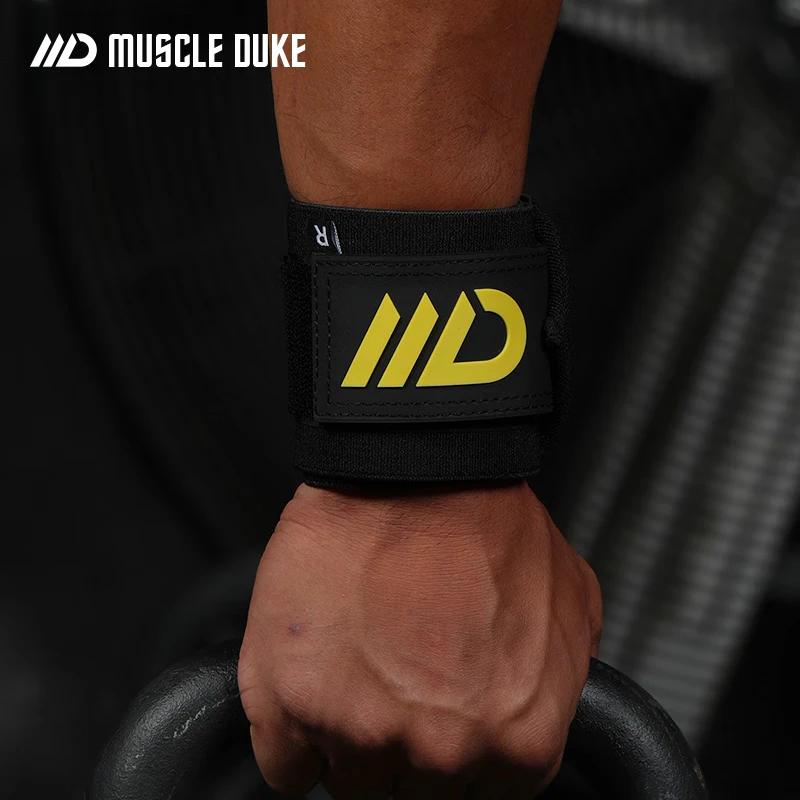 肌肉公爵4208/健身护腕卧推助力带 手腕固定防扭伤训练护具-大师款系列【硬核加压/2只装】 黑金 均码/2只装