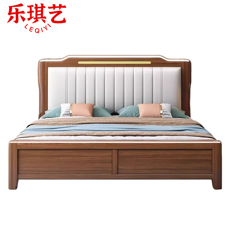 乐琪艺 实木床 1.5m 张高清大图