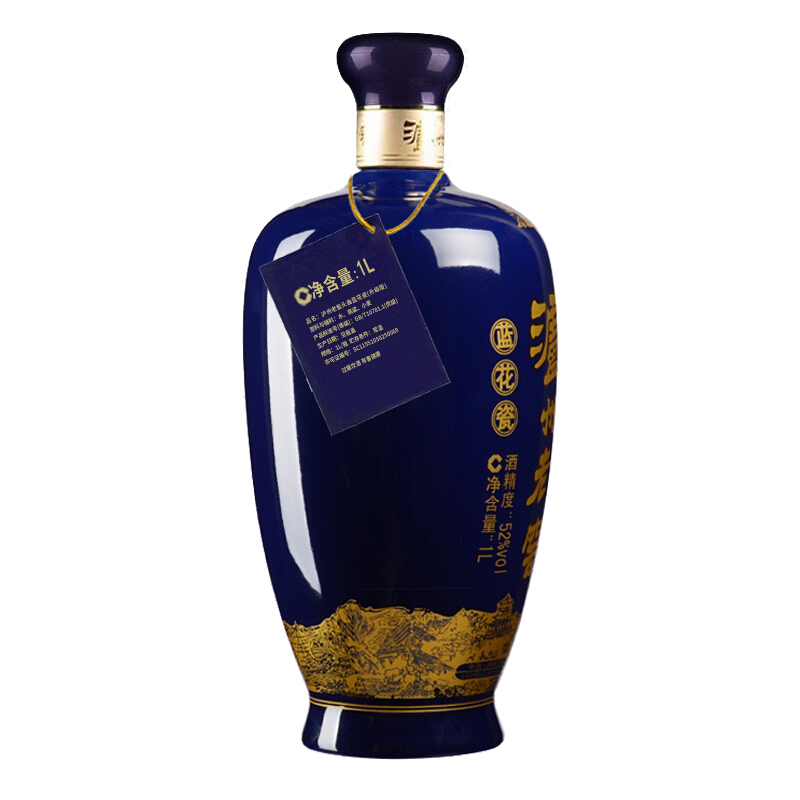 [MN]泸州老窖 蓝花瓷头曲 升级版 1L*6瓶整箱特价52度浓香型白酒高度 送礼佳选 纯粮食酒光瓶酒高清大图