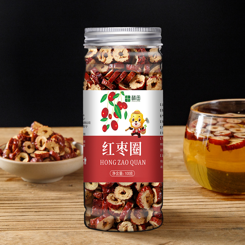 酥田自营红枣茶干片酥脆泡水去核泡茶罐装果茶100克