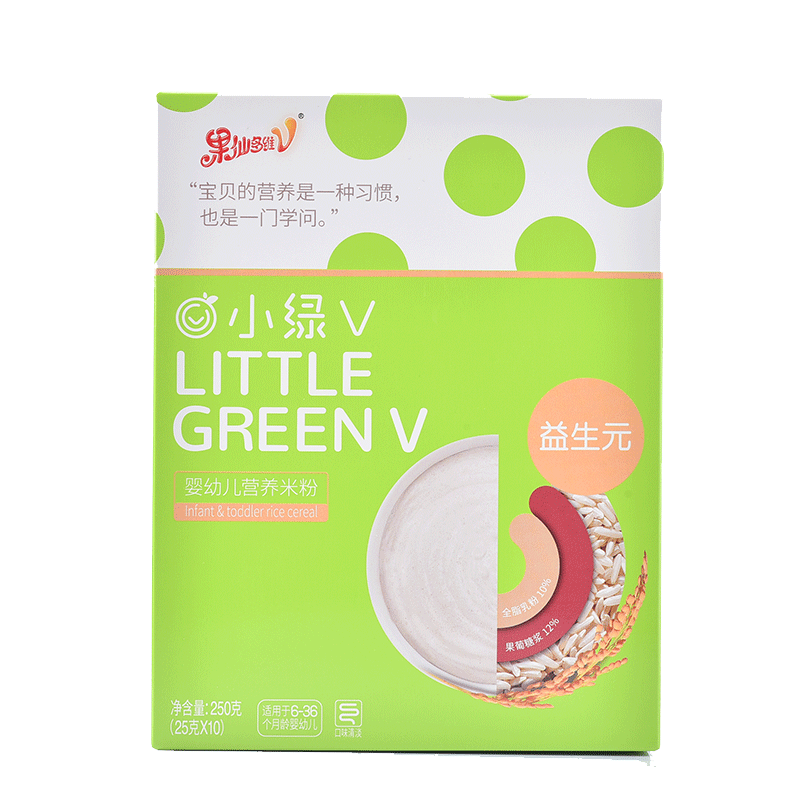 果仙多维V婴幼儿营养米粉6-36个月宝宝辅食米糊1段益生元250g(10袋)