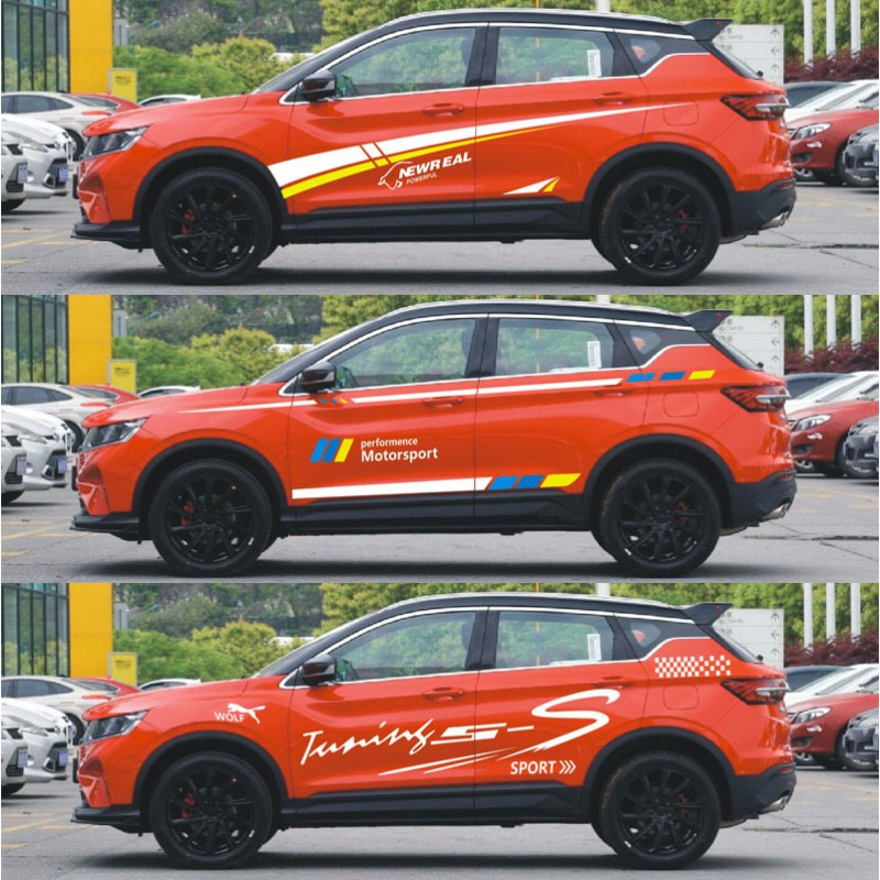 适用适用于吉利缤越车贴拉花腰线改装贴纸缤越专用车身彩条装饰贴花