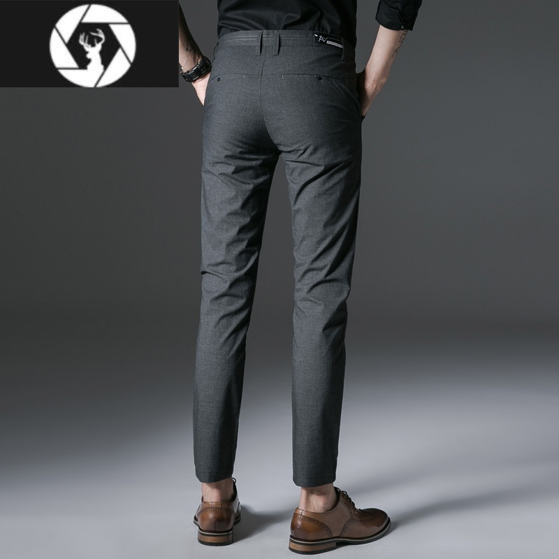 hongzun男裤春秋男士休闲裤修身直筒长裤商务西装裤子男夏季薄款西裤