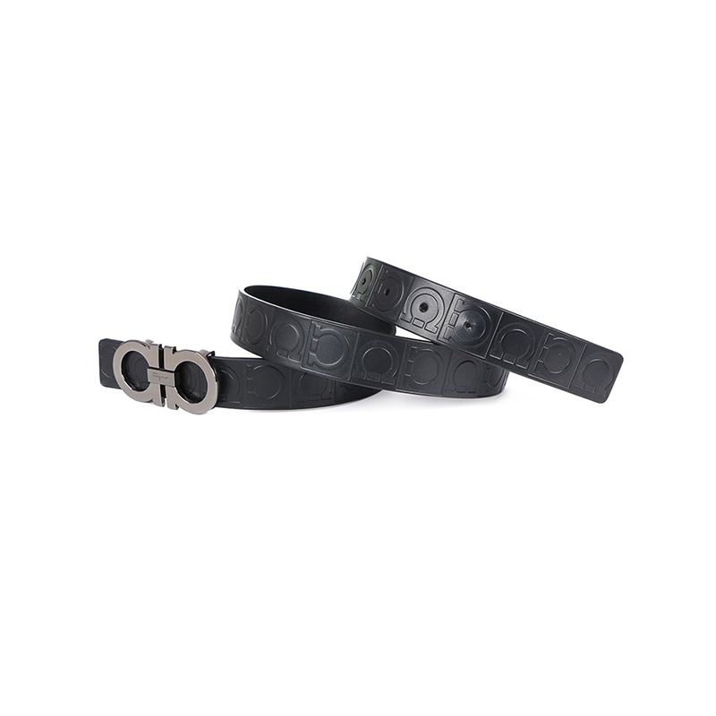 Ferragamo 菲拉格慕腰带 男士黑色牛皮压花板扣式皮带黑色 95CM 679169 0587182