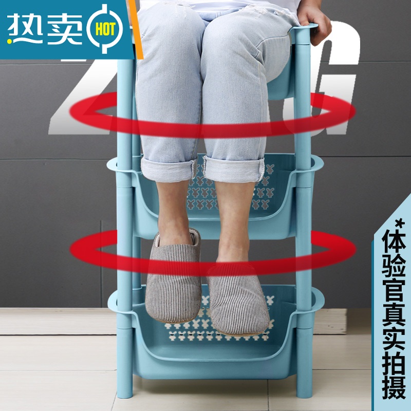 敬平玩具收纳架家用卧室儿童置物零食绘本落地多层储物架子带轮小推车高清大图