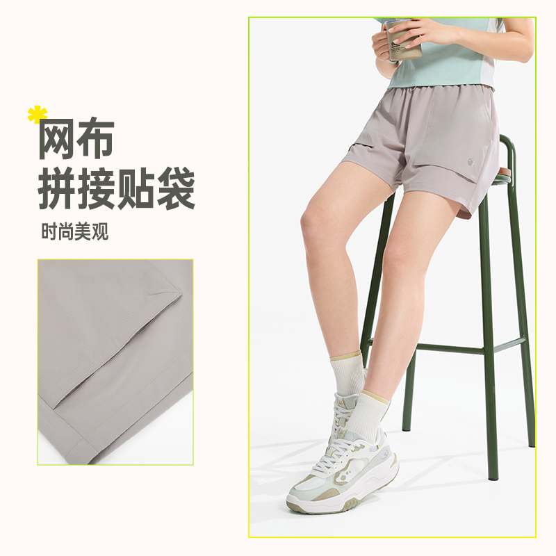 361°运动短裤女夏季直筒宽松透气防晒裤休闲A字五分裤裤子高清大图