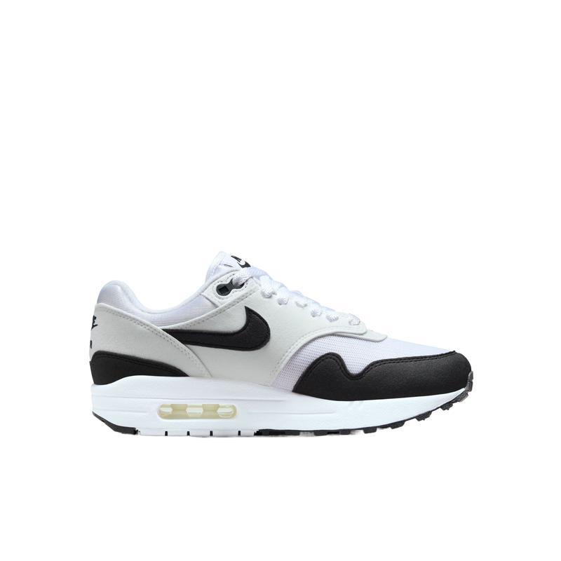 Nike Air Max 1 Sneakers In White And Dark Brown-black In White  Black  & Summit White