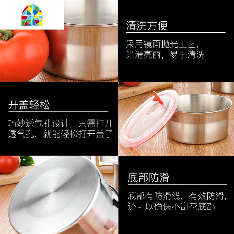 304不锈钢保鲜盒 圆形密封微波炉饭盒便当泡面碗厨房防漏碗带盖 FENGHOU 小号/304保鲜盒高清大图