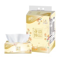 清风 抽纸 花韵系列 3层100抽24包 面巾纸 餐巾纸 擦手纸